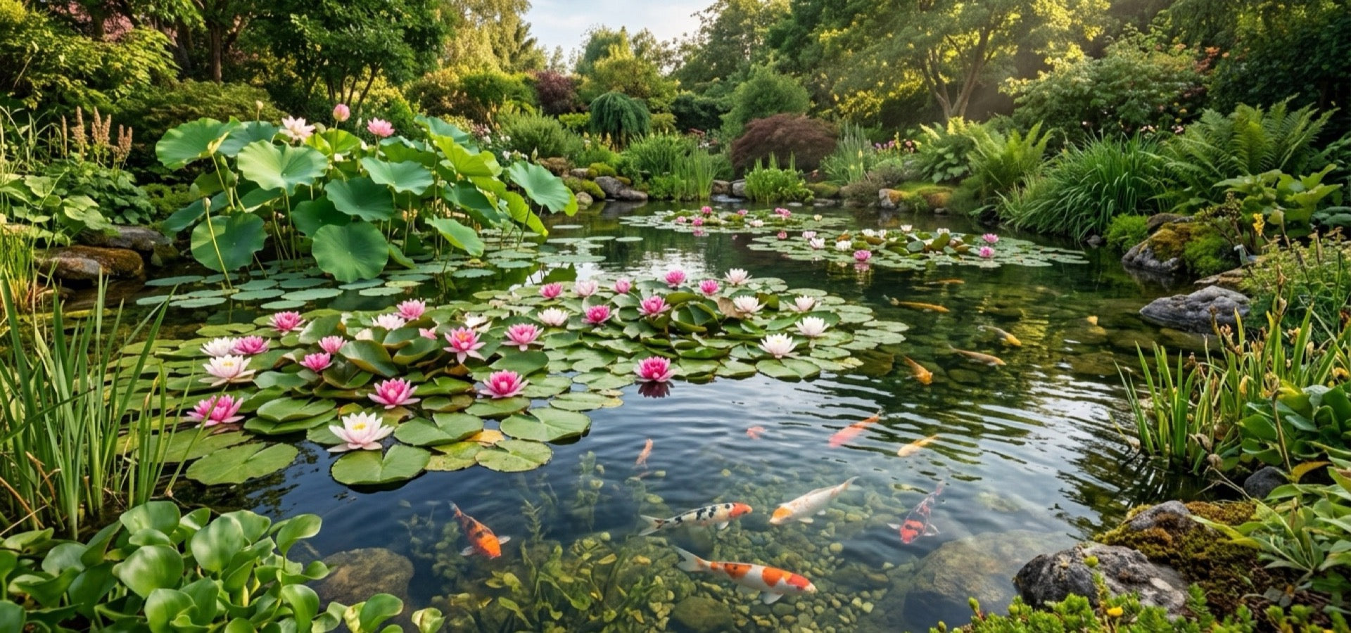Finished Natural Backyard Garden Pond Ecosystem